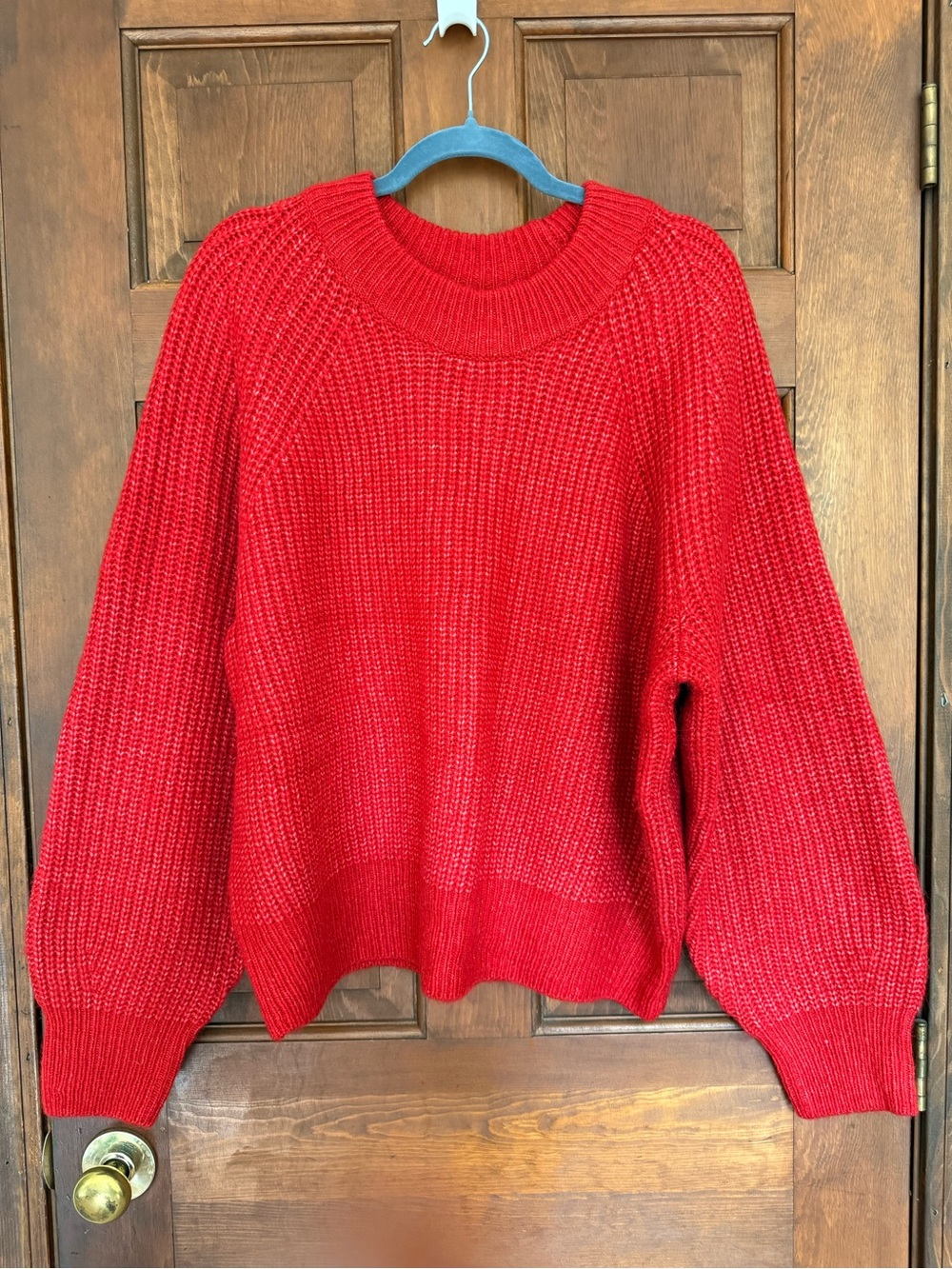 Sonoma Goods For Life Red Chunky Knit Balloon Sleeve Sweater XL